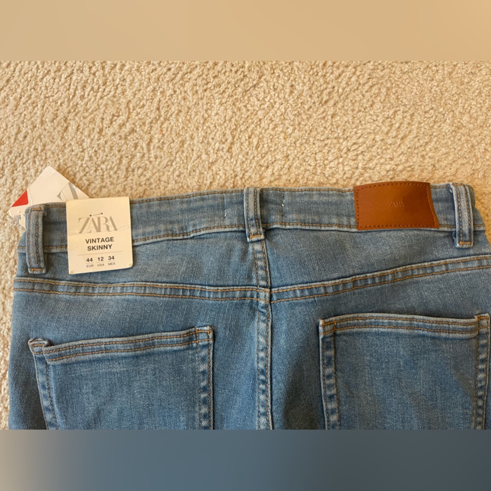 Zara Vintage Skinny Jeans Size US 12 (Brand New) - Picture 3 of 5